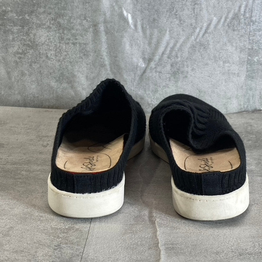 LIFESTRIDE Women's Black Fabric Ease Round-Toe Lace Detail Slip-On Mule Sneakers