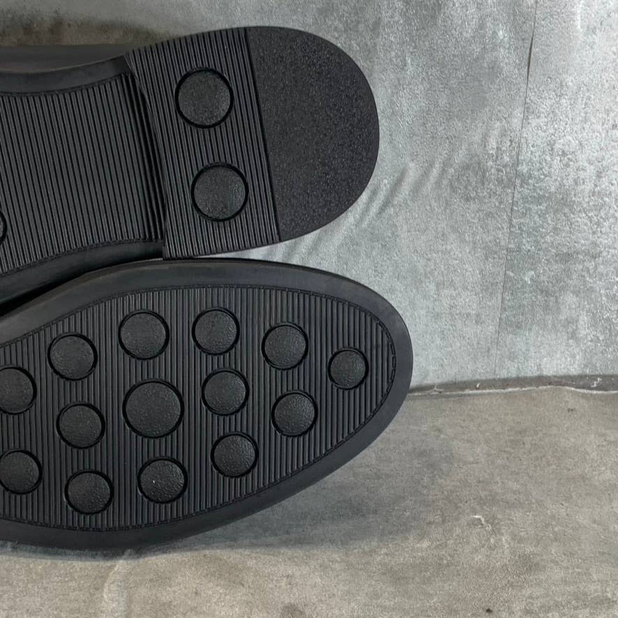 ASTON MARC Men's Black Faux-Leather Monaco Lace-Up Plain Toe Dress Shoes SZ 8.5