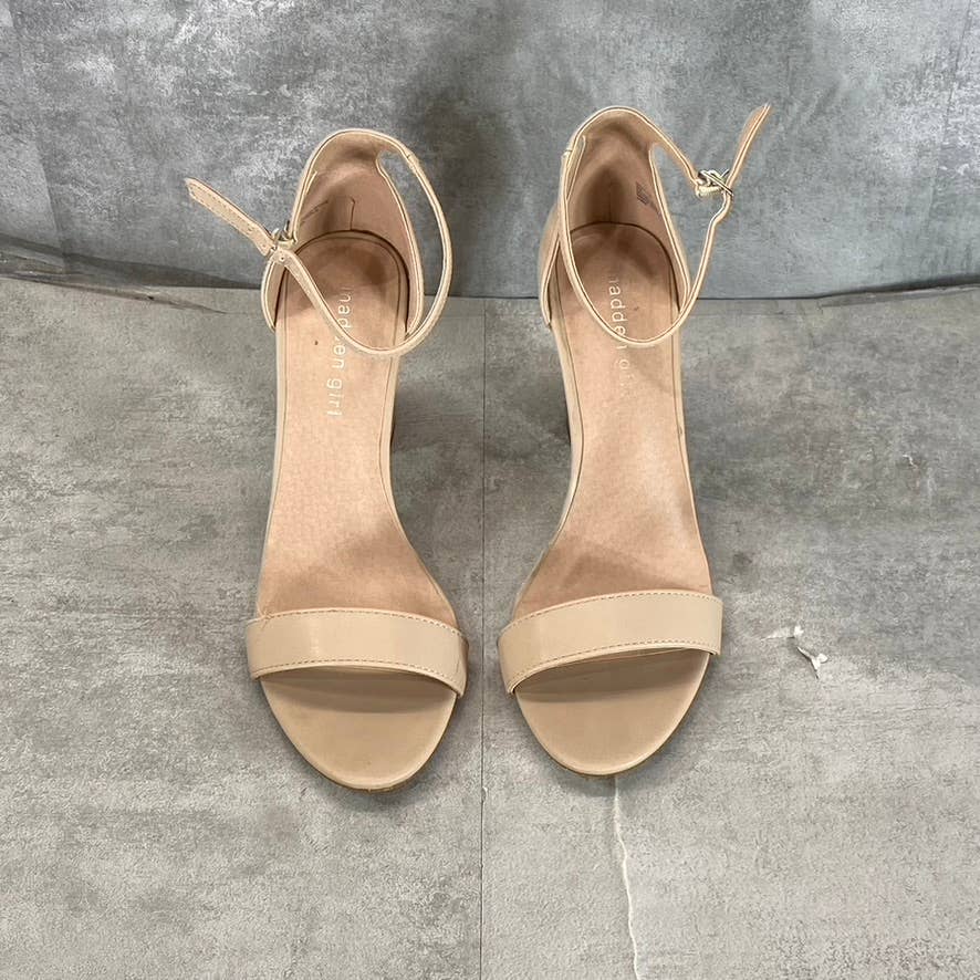 MADDEN GIRL Women's Blush Beella Round-Toe Ankle-Strap Block-Heel Sandals SZ 9