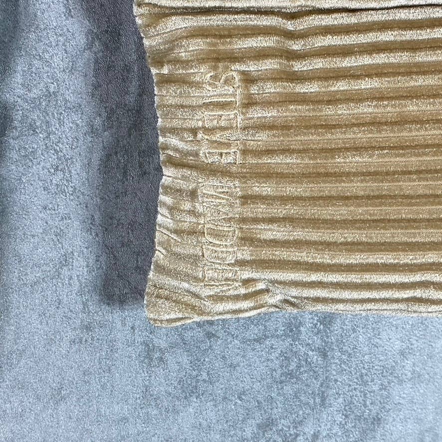 STEVE MADDEN Women's Tan Pull-Through Ribbed Velvet Puffer Scarf SZ OS