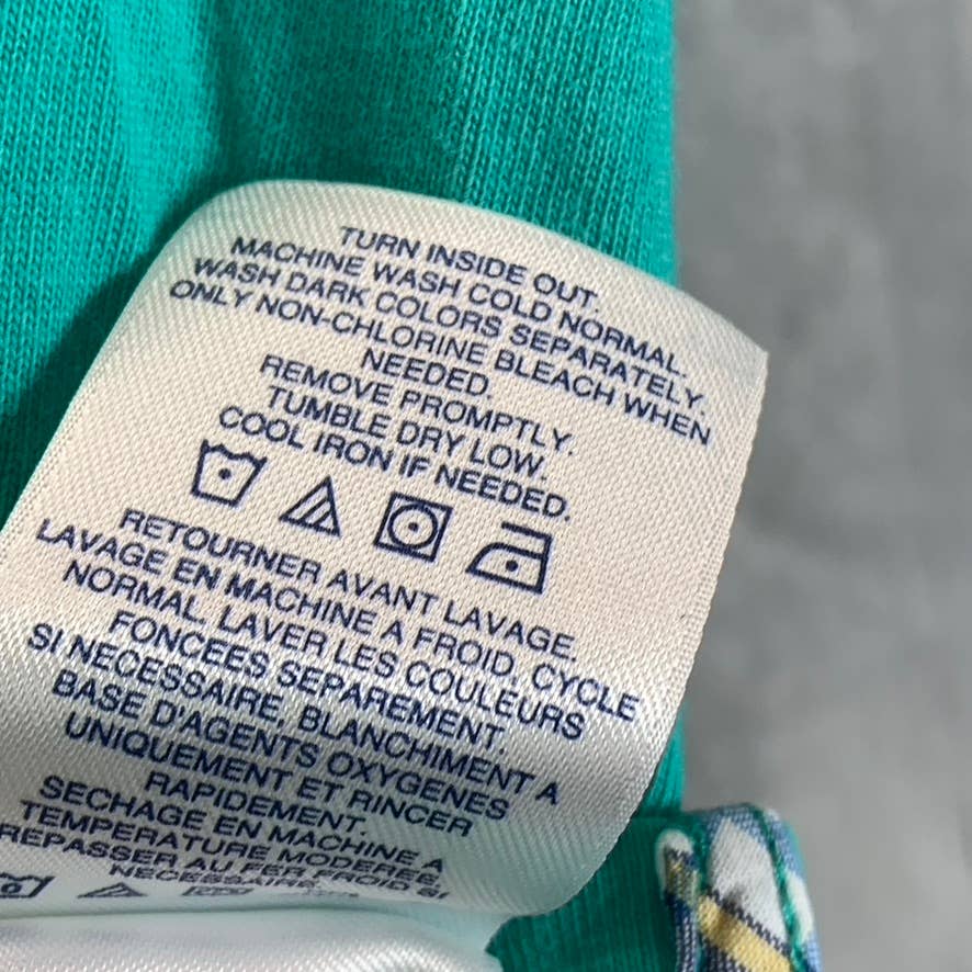 LANDS' END Men's Teal Shadow Super-T Cotton Short-Sleeve Polo Shirt SZ L