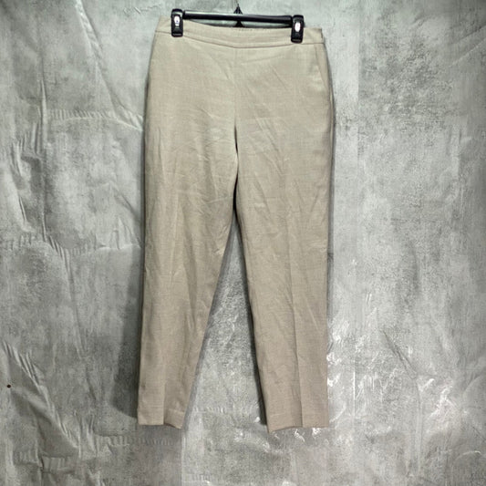 CALVIN KLEIN Tan Stretch Straight-Leg Pull-On Suit Pants SZ 6