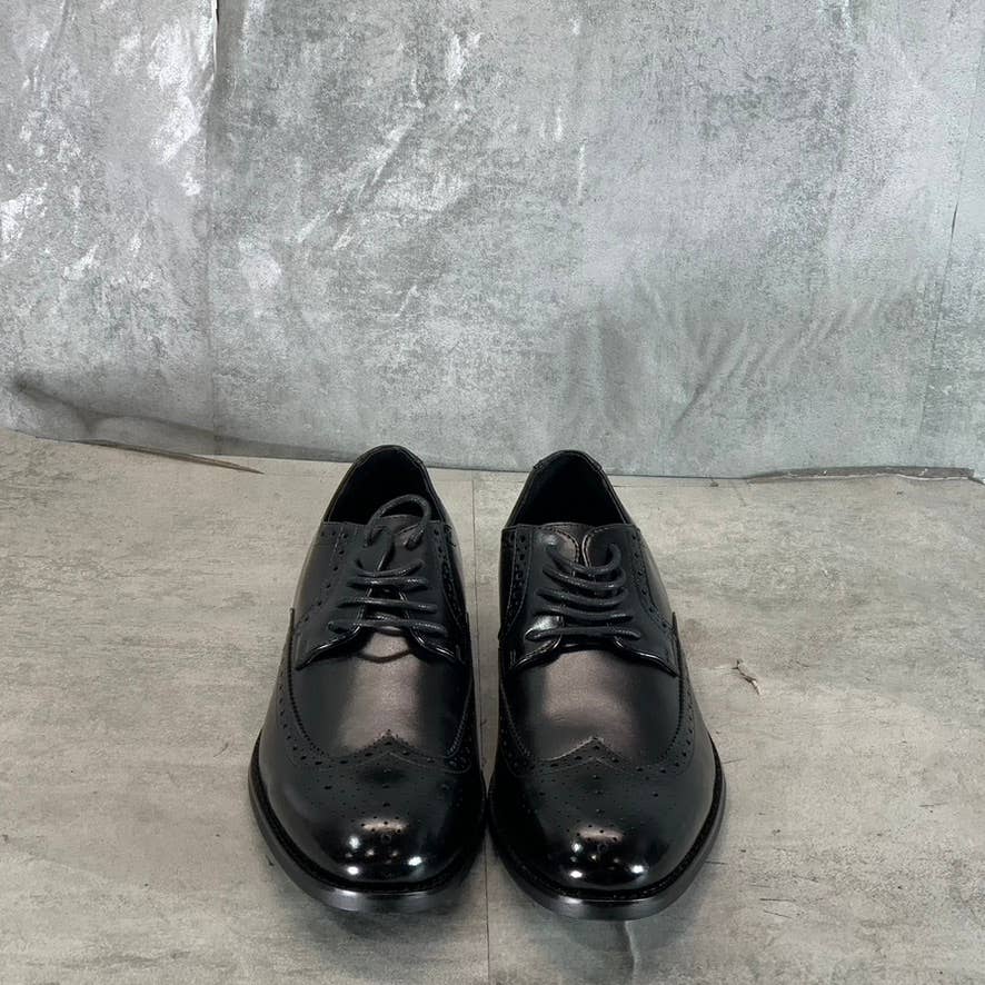 STACY ADAMS Men's Black Leather Garrison Wingtip Lace-Up Oxfords SZ 8