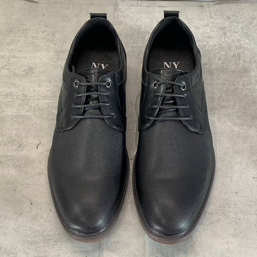 NEW YORK & COMPANY Men's Black Faux-Leather Cooper Lace-Up Oxford Shoes SZ 9.5