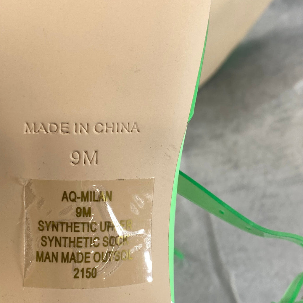 AQUA Women's Green Milan Ankle-Strap Pointed-Toe Stiletto Sandals SZ 9