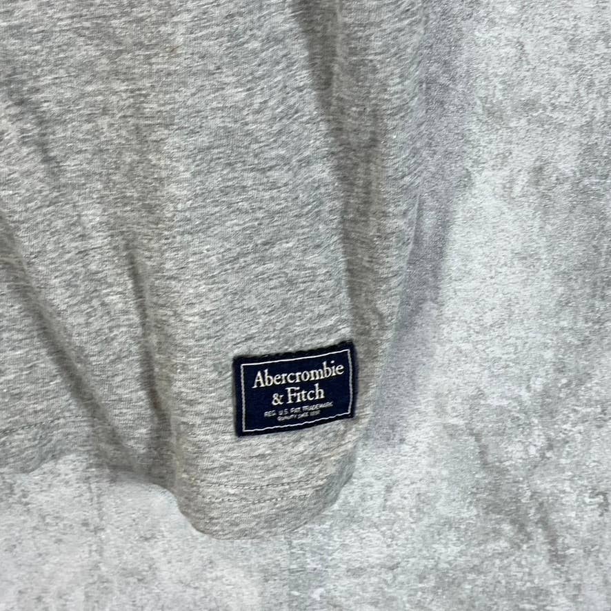 ABERCROMBIE & FITCH Men's Grey Muscle Short-Sleeve Henley T-Shirt SZ M