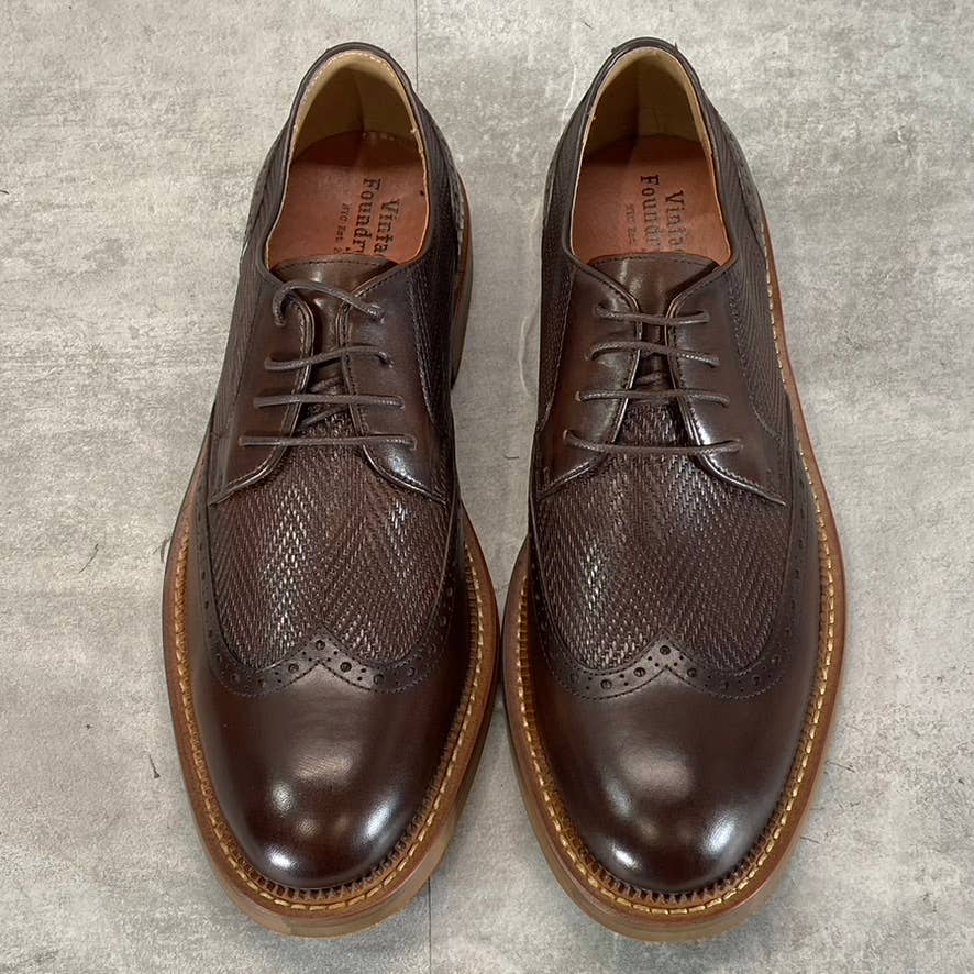 VINTAGE FOUNDRY CO. Men's Brown Clark Wingtip Lace-Up Oxford Shoes SZ 9