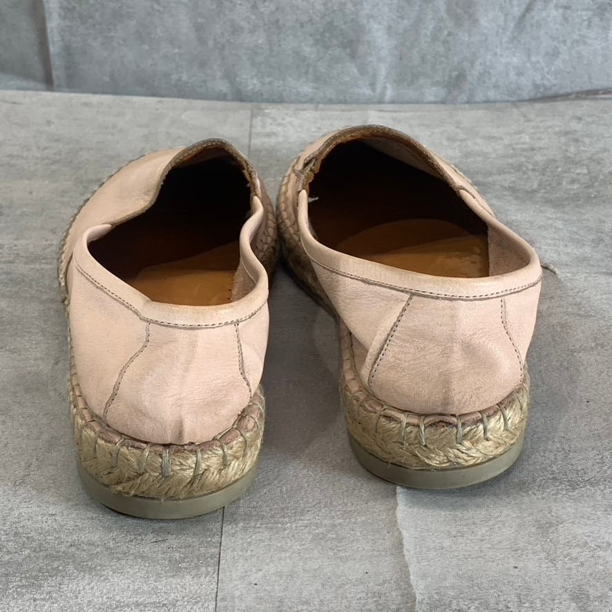 BUENO Women's Light Pink Leather Round-Toe Slip-On Espadrille Flats SZ 38(US7.5)