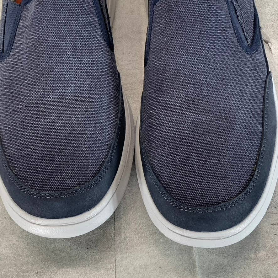 ROCKPORT Men's Navy Canvas Beckwith Double Gore Slip-On Sneakers SZ 9