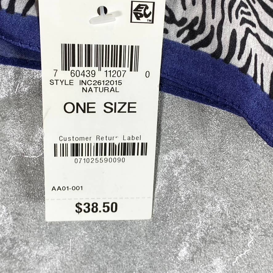 INC INTERNATIONAL CONCEPTS Women's Natural Zebra Graphic Square Scarf SZ OS