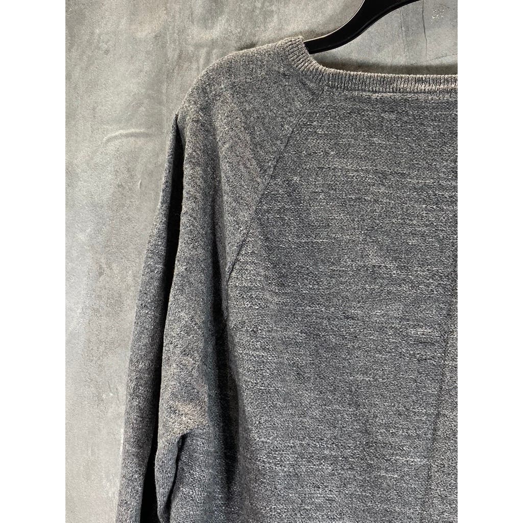 J.CREW Men's Heathered Dark Grey Crewneck Slim Long Sleeve Pullover Sweater SZXL