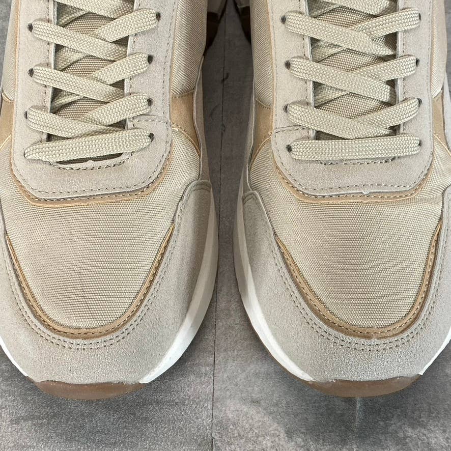 NEW YORK & COMPANY Men's Beige Harvey Low-Top Lace-Up Sneakers SZ 8.5