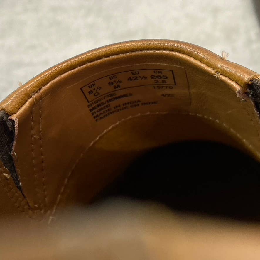 CLARKS Collection Men's Dark Tan Leather Whiddon Step Slip-On Loafers SZ 9.5