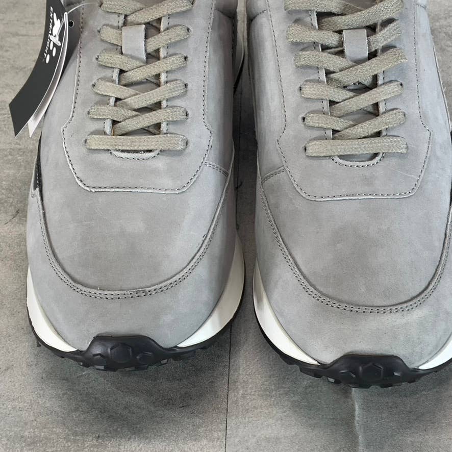 THOMAS & VINE Men's Gray Leather Lowe Lace-Up Casual Sneakers SZ 9