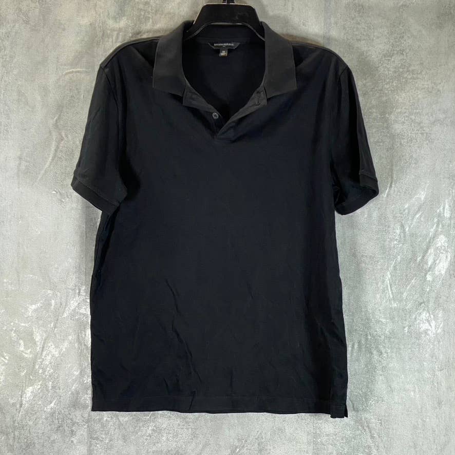 BANANA REPUBLIC Men's Black Solid New Performance Short-Sleeve Polo SZ M