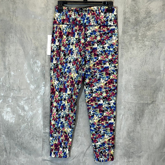 JONES NEW YORK Women's Floral Stream/Multicolor Printed High-Rise Pull-On Crop Leggings SZ M