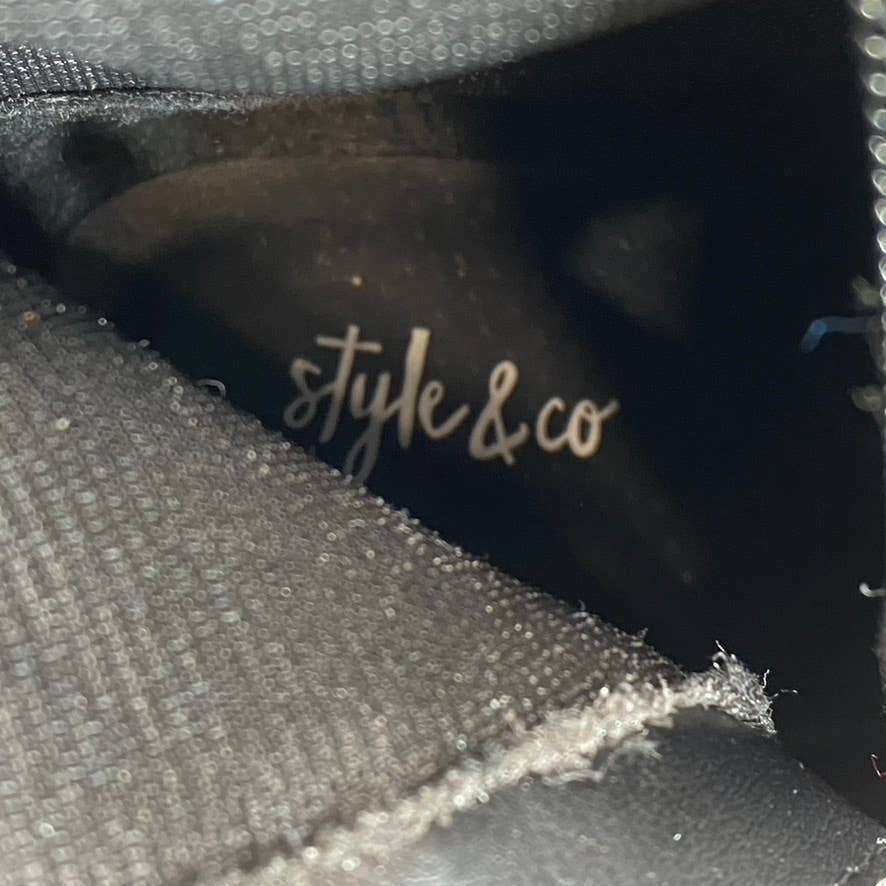 STYLE & CO Women's Black Marliee Full Side-Zip Round-Toe Tall Riding Boots SZ 8