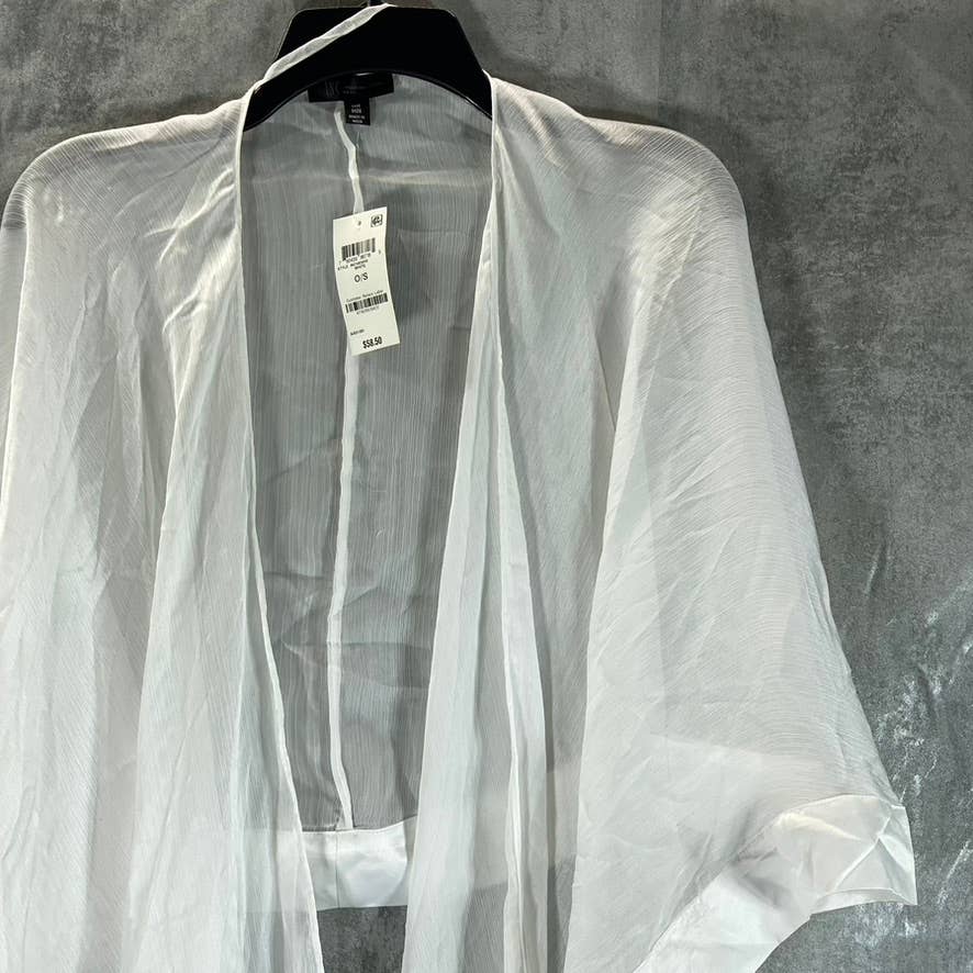 INC INTERNATIONAL CONCEPTS Women's White Satin-Border Topper SZ OS