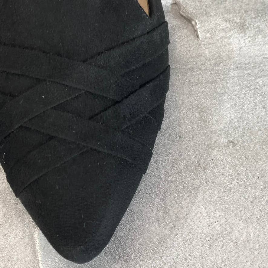 JOURNEE COLLECTION Women's Black Mindee Crisscross Pointed-Toe Slip-On Flat SZ8