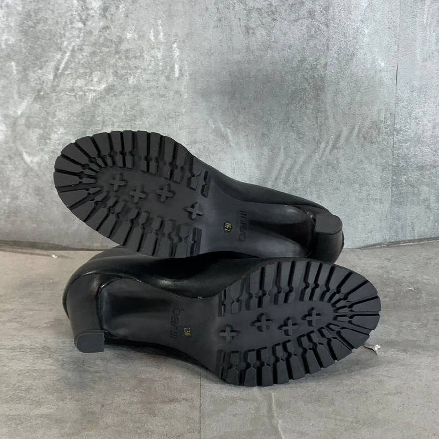 BAR III Women's Black Smooth Dillan Peep-Toe Front-Zip Shooties SZ 7.5