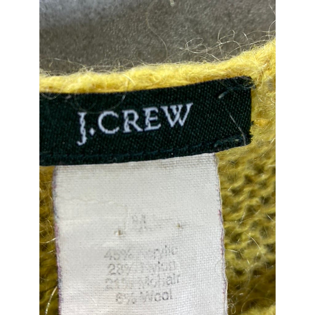 J.CREW Women's Yellow Dolce Cable-Knit Boatneck Long Sleeve Pullover Sweater SZM