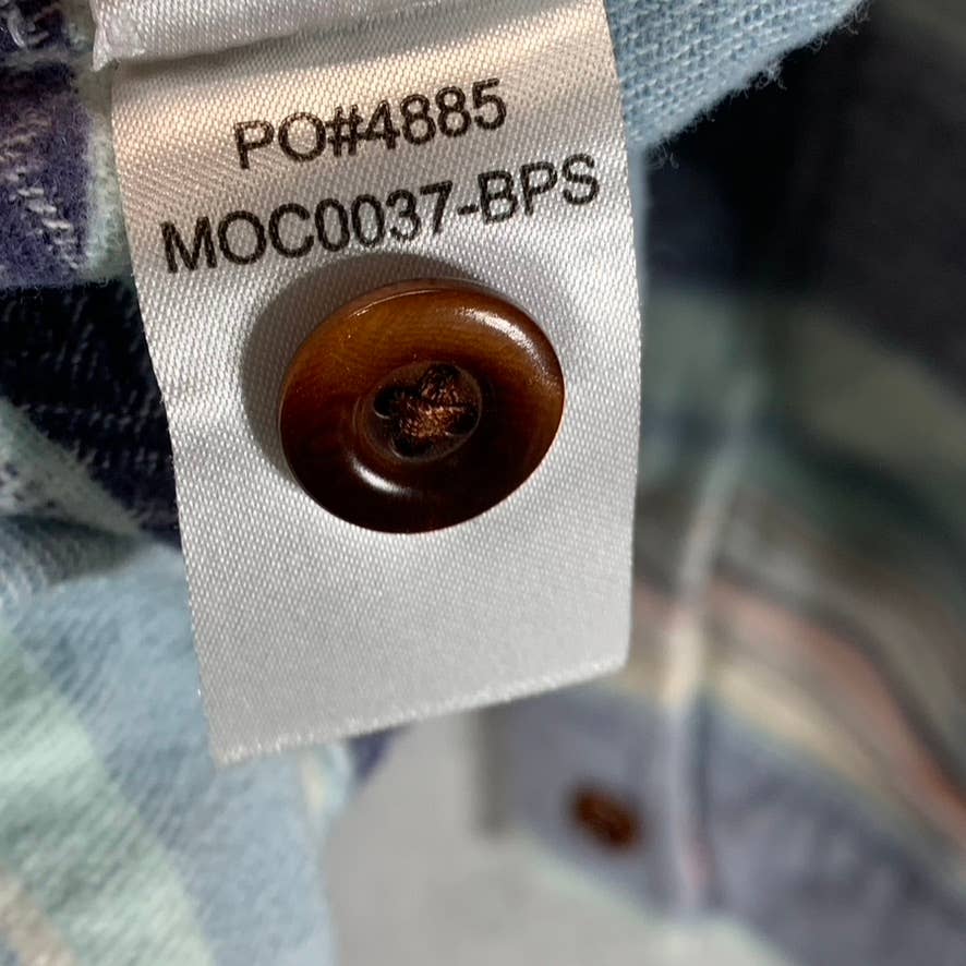 FAHERTY BRAND Men's Blue/Orange/Red Three-Button Baja Pullover Hooded Poncho SZL