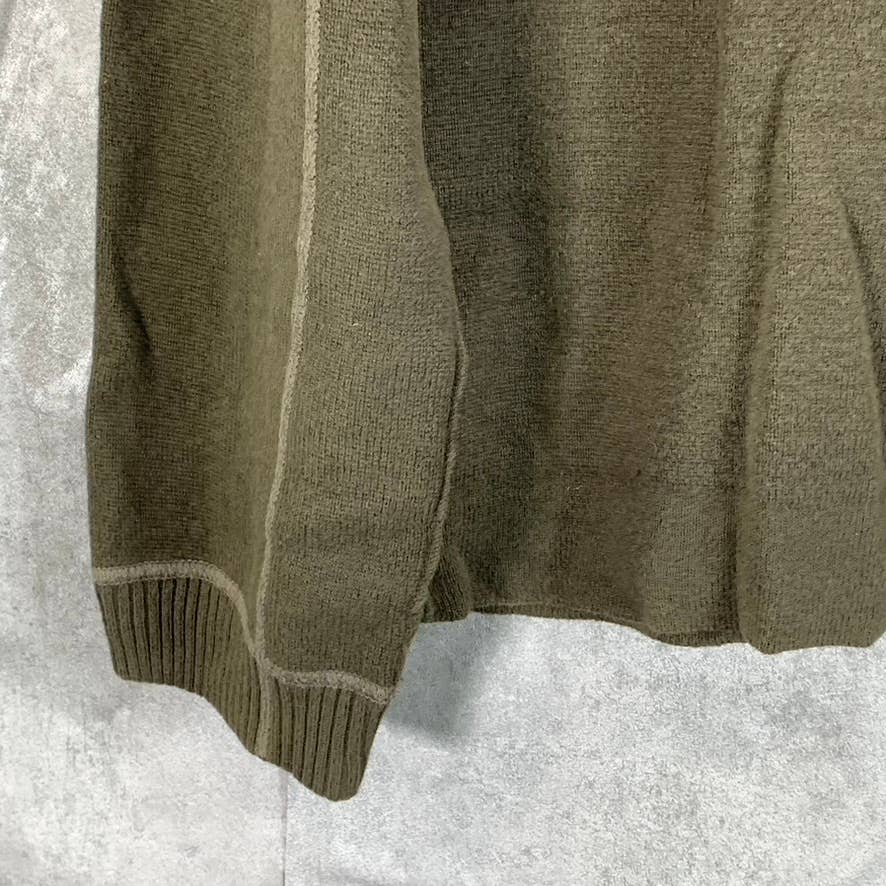 EDDIE BAUER Men's Big & Tall Olive Green Crewneck Pullover Sweater SZ L/T