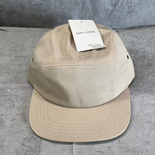 SUN+STONE Men's Brown Cord Solid Panel Adjustable Baseball Cap SZ OS