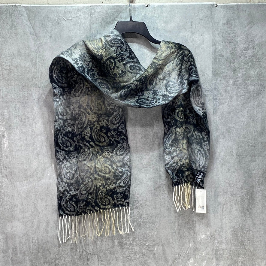 STEVE MADDEN Black Ombre Paisley Mid Weight Muffler Scarf OS
