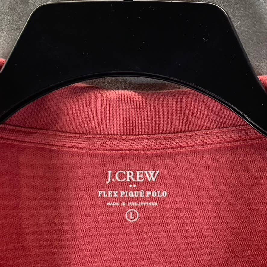 J.CREW Men's Dusty Red Flex Pique Short-Sleeve Polo Shirt SZ L