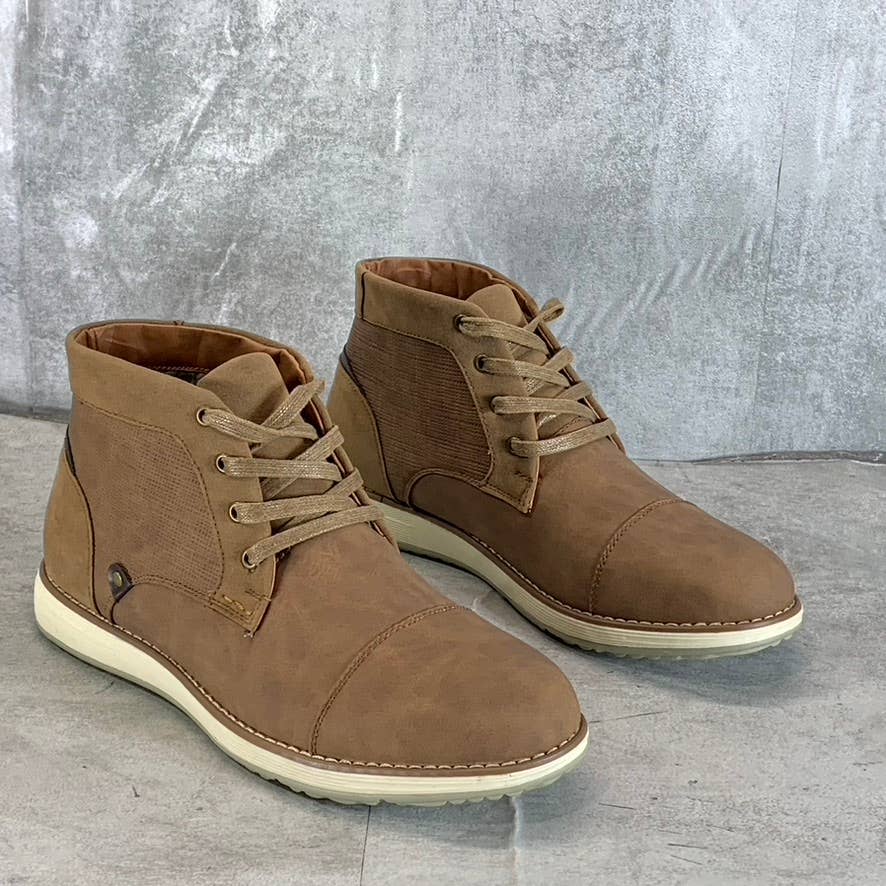 VANCE CO. Men's Tan Faux-Leather Austin Lace-Up Chukka Boot SZ 9