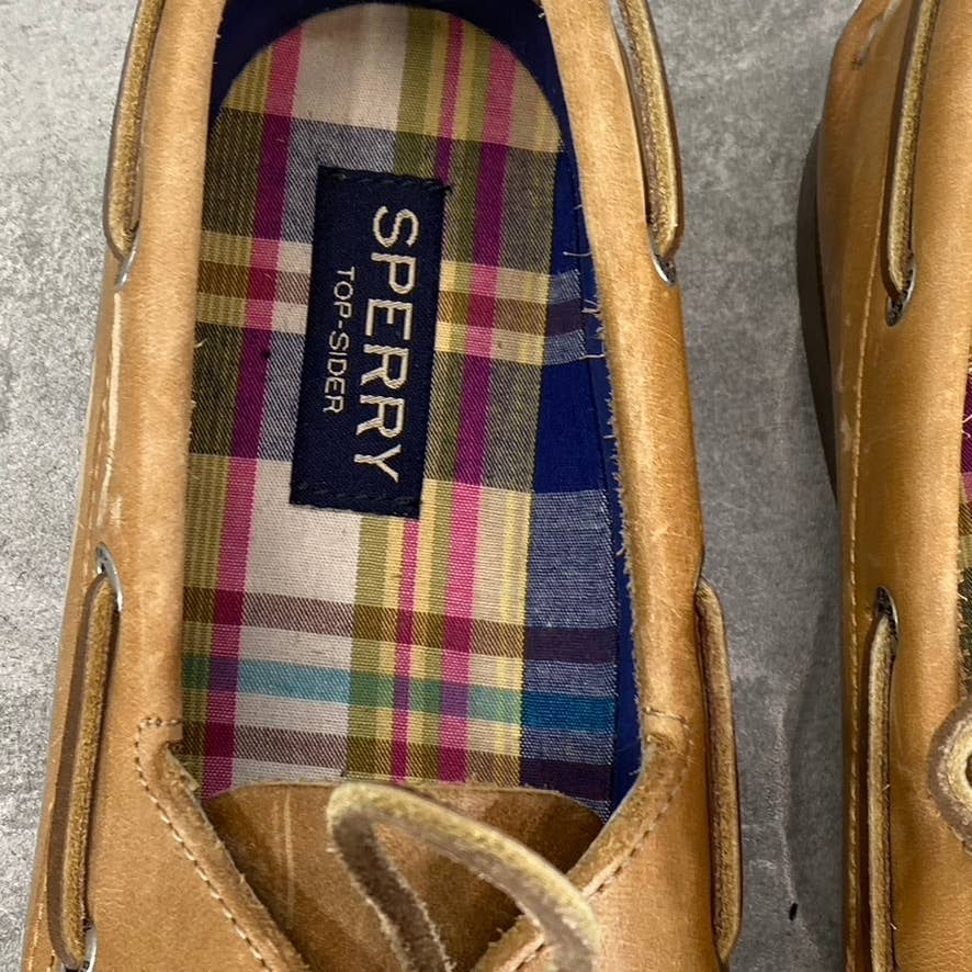 SPERRY Women's Sahara Leather A/O Slip-On Lace-Up Moc-Toe Boat Shoes SZ 8.5