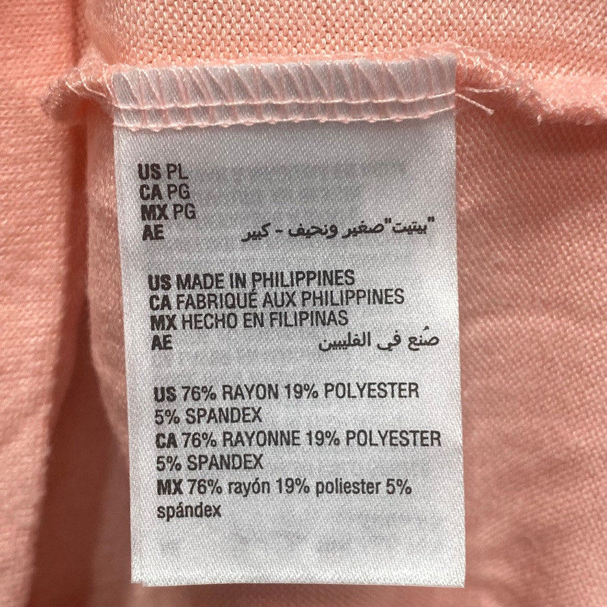 STYLE & CO Petite Pink Striped Neck & Sleeve Crewneck Pullover Sweater SZ P/L