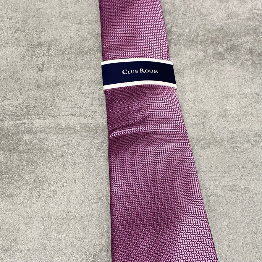 CLUB ROOM Men's Pink Honeycomb Texture Skinny Tie OS