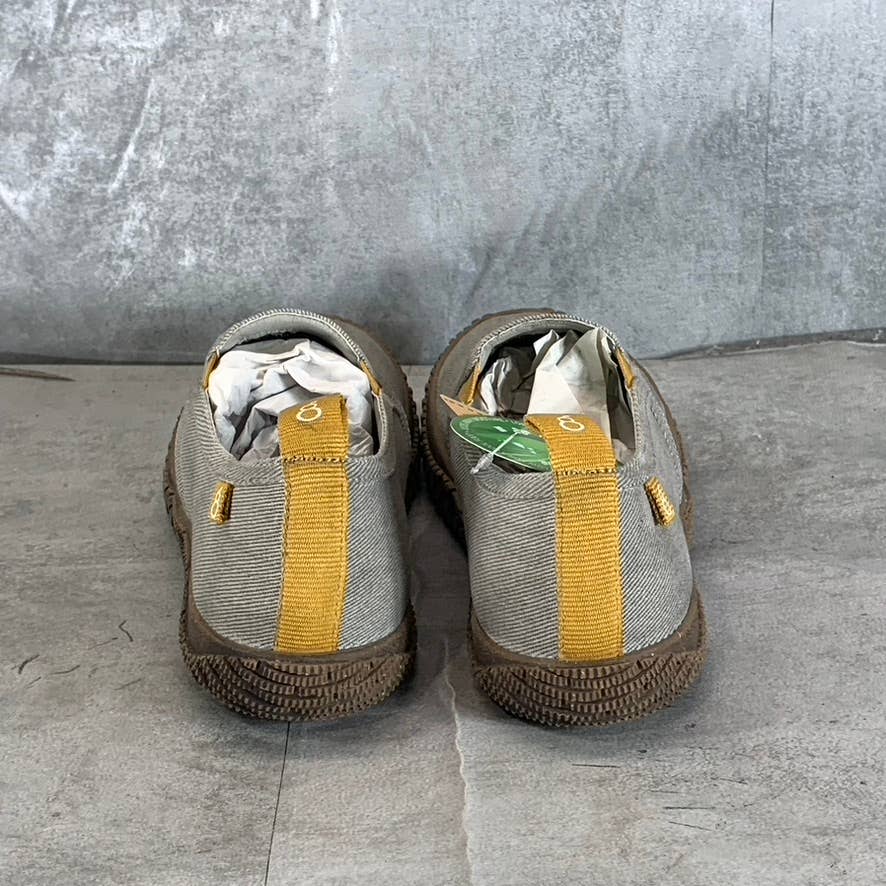 HYBRID GREEN LABEL Men's Grey Canvas Lively Slip-On Sneaker SZ 8