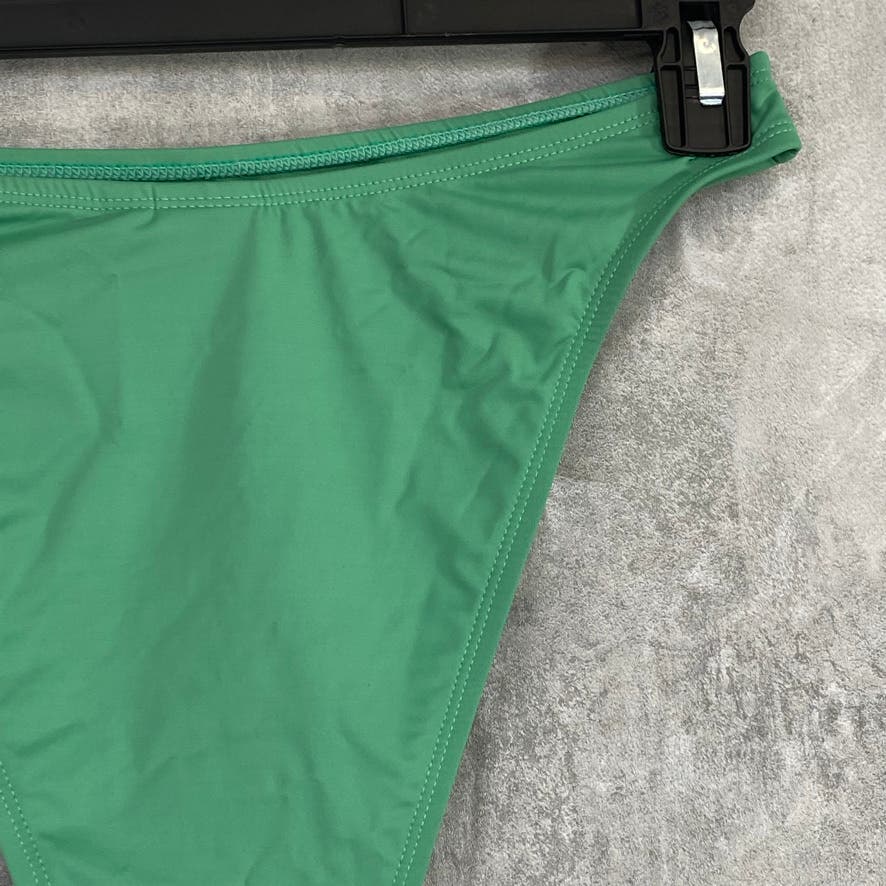 THE BIKINI LAB Solid Green High Cut Lined Bikini Bottom SZ M