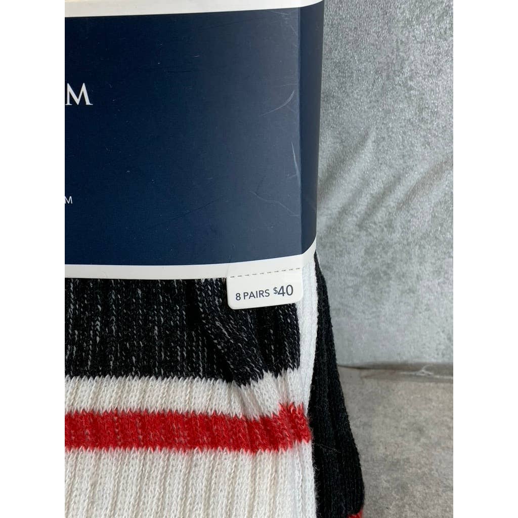 CLUB ROOM Men's Multi Striped 8-Pack Crew Socks SZ 10-13