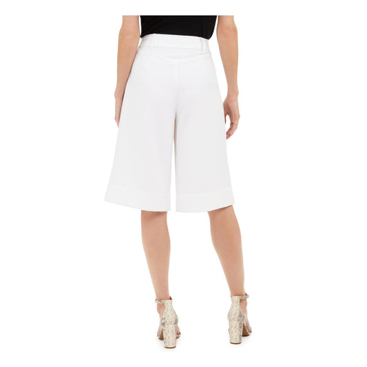 INC International Concepts White High-Rise Pleated Gaucho Pants SZ 16