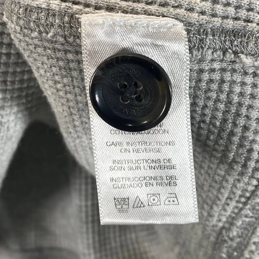 MICHAEL KORS Men's Grey Mock-Neck Three-Button Pullover Sweater SZ XL