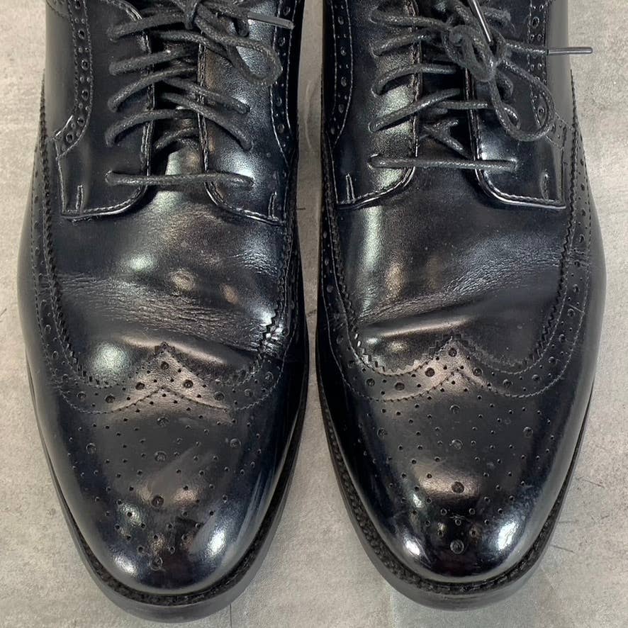 STACY ADAMS Men's Wide Width Black Garrison Wing-Tip Lace-Up Oxford SZ 10.5W