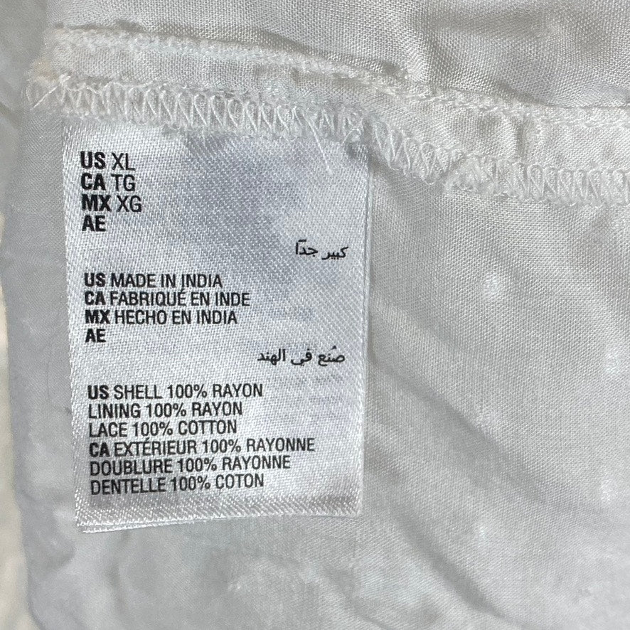 INC Women's Bright White Flutter-Sleeve V-Neck Hi-Low Midi Dress SZ XL