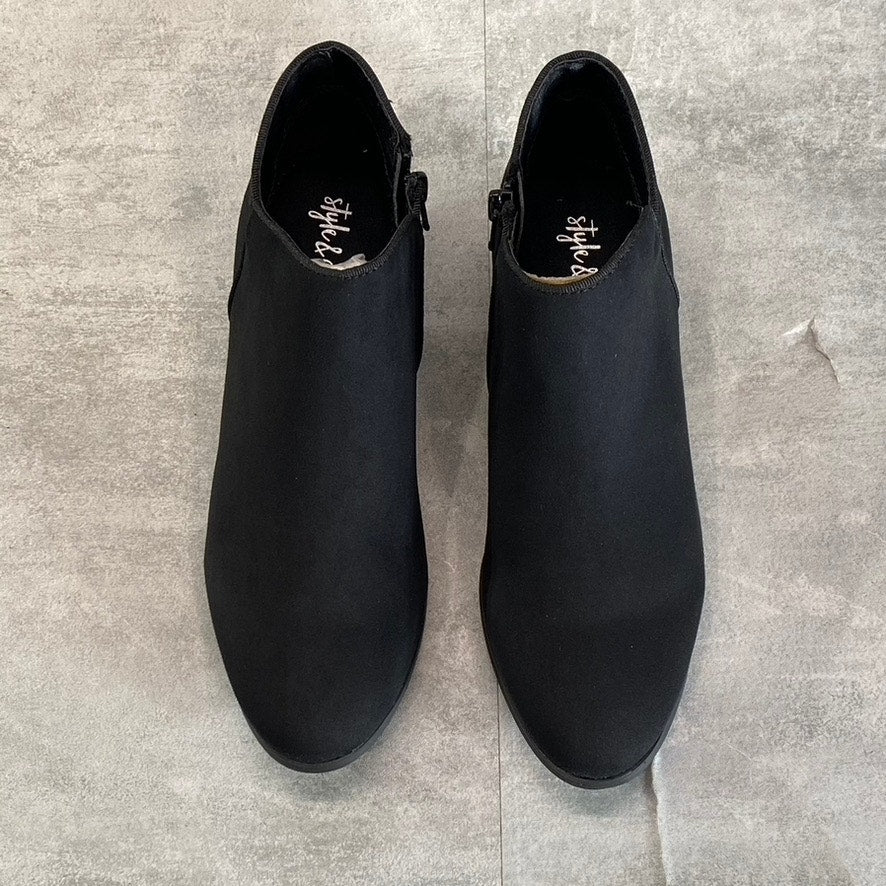 STYLE & CO Women's Black Wileyy Almond-Toe Block-Heel Ankle Booties SZ 6.5