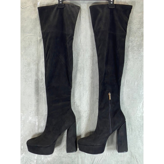 GUESS Women's Black Faux Suede Cristy Over-The-Knee Platform Boots SZ 11