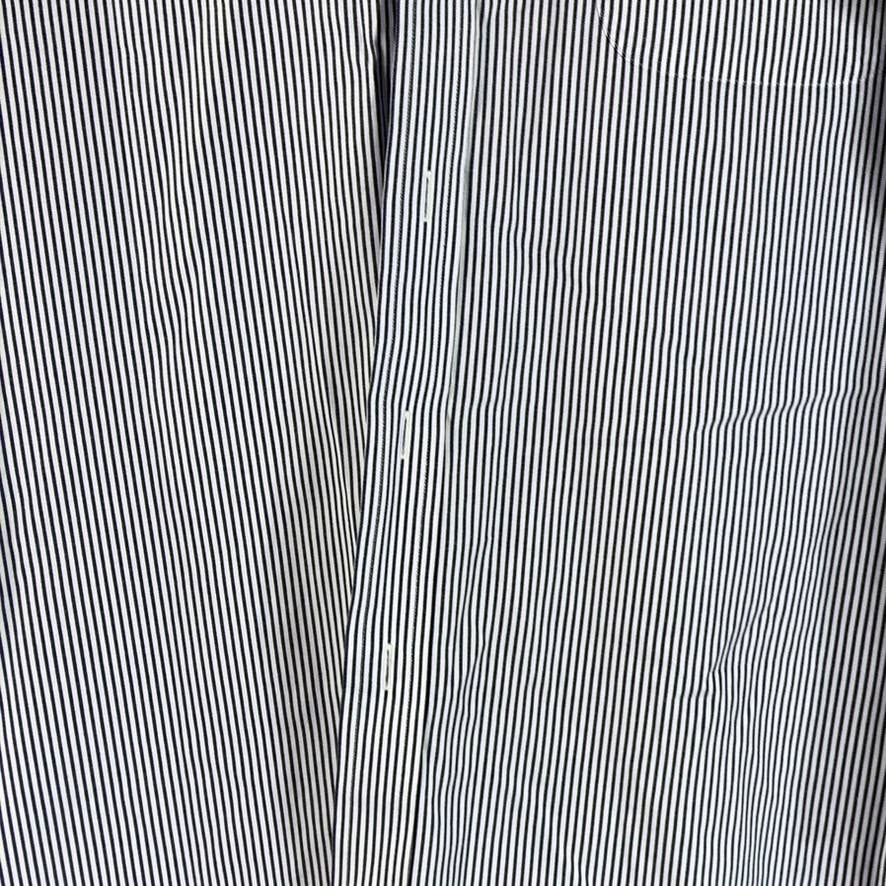 PAUL FREDRICK Men's Blue Pinstripe Button-Up Long-Sleeve Dress Shirt SZ 15.5-32