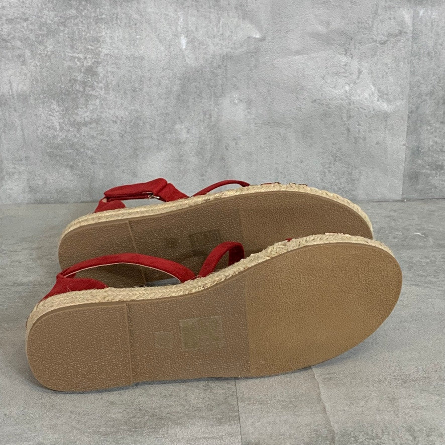 JOURNEE COLLECTION Red Round Open-Toe Slip-On Rochelle Espardille Sandals SZ 8