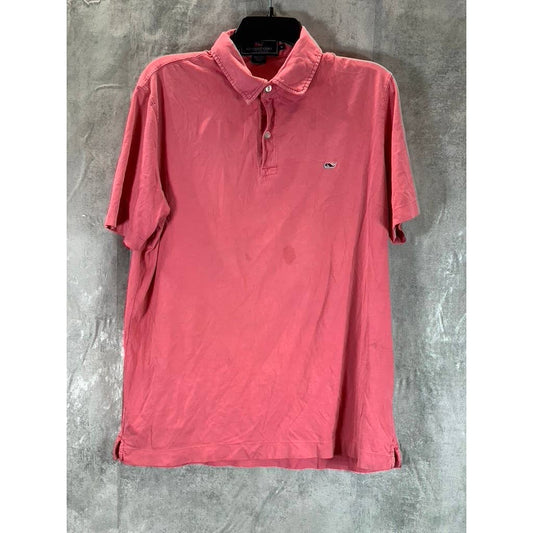 VINEYARD VINES Men's Red Classic Pima Pique Short-Sleeve Polo Shirt SZ M