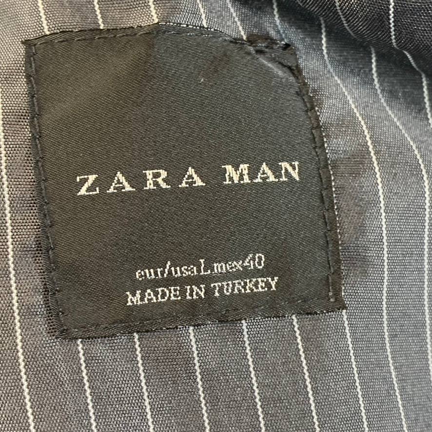 ZARA MAN Men's Burgundy Straight-Fit One-Button Blazer SZ L