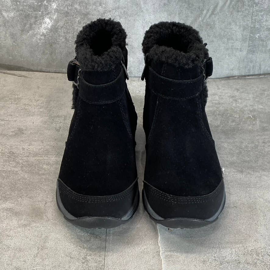 EASY SPIRIT Women's Black Faux-Fur Seelk Round-Toe Side-Zip Ankle Boots SZ 5.5