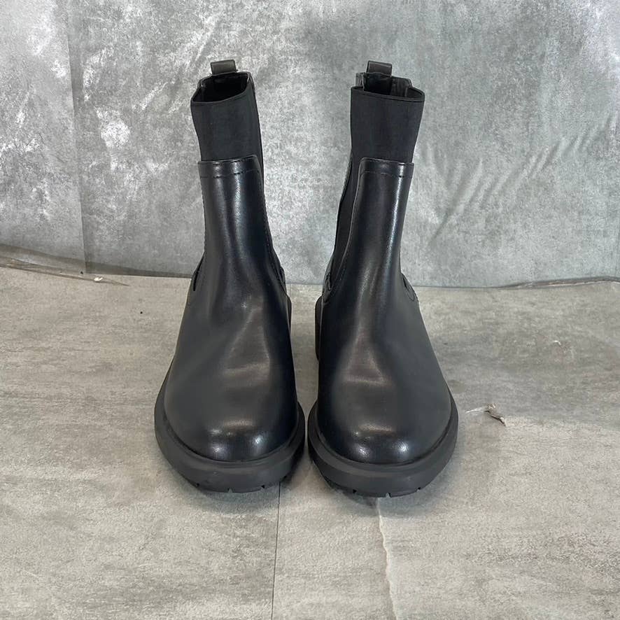 ALFANI Step 'N Flex Women's Black Smooth Tackoma Lug-Sole Pull-On Boots SZ 5