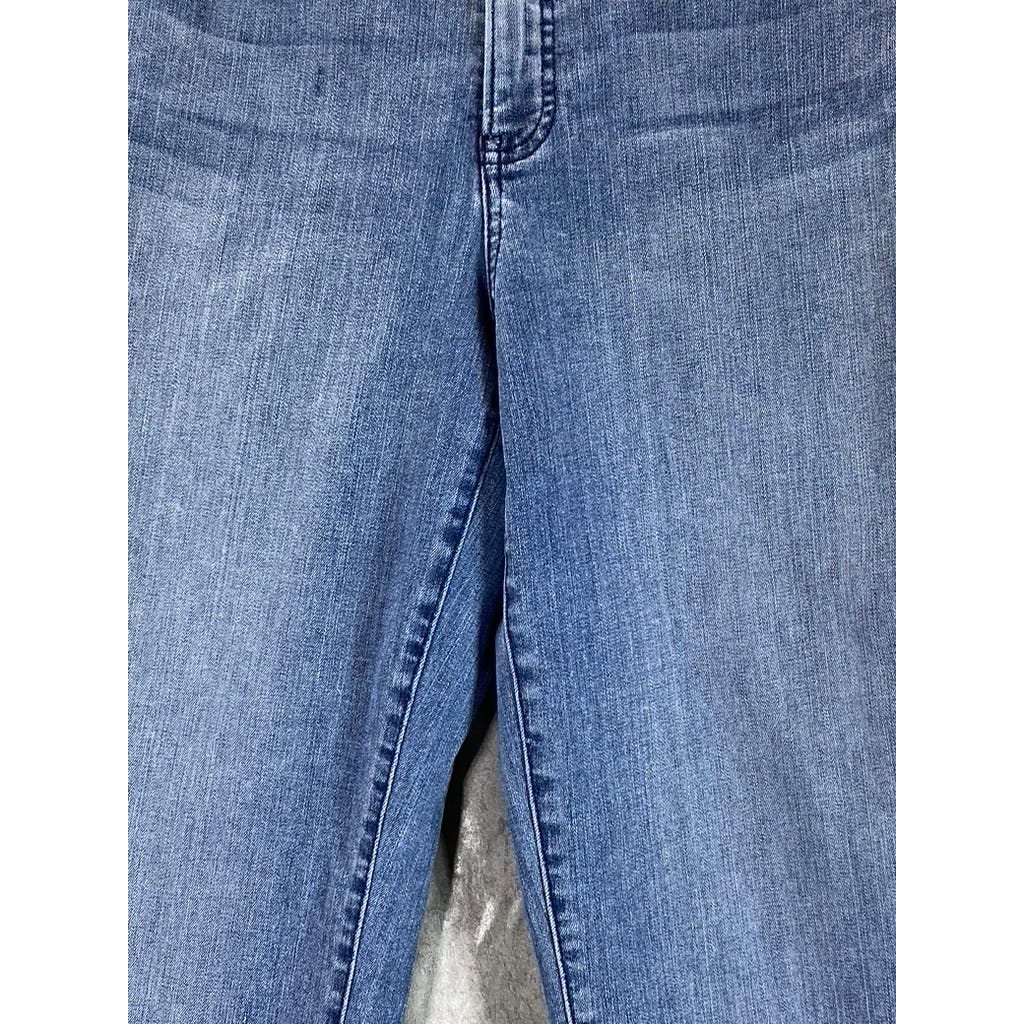 NYDJ Women's Medium Blue Denim Jenna Tummy-Control Raw-Hem Ankle Jeans SZ 6